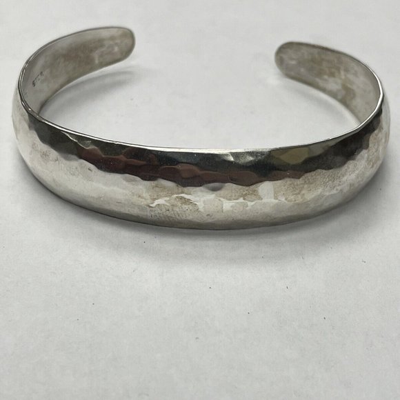 JAMES AVERY 925 Sterling Silver "Hammered" Divina Cuff Bracelet Retired - Picture 1 of 3